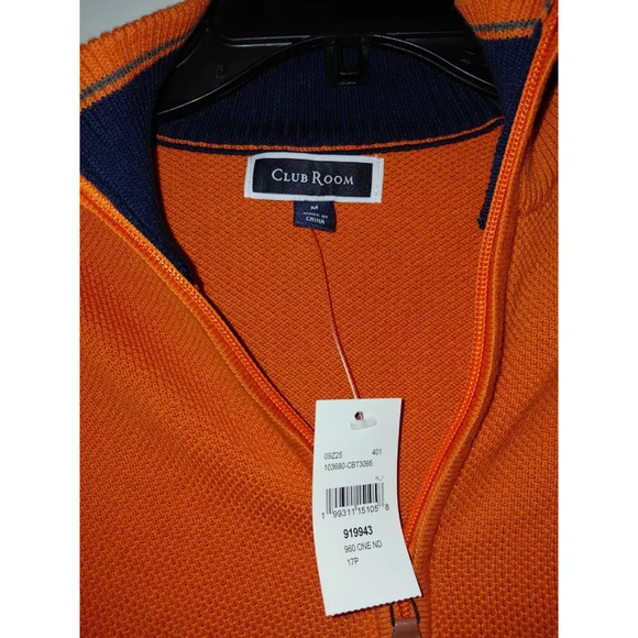 Men's Club Room Long Sleeve Pullover Sweater Quarter Zip NWT - Picture 2 of 3